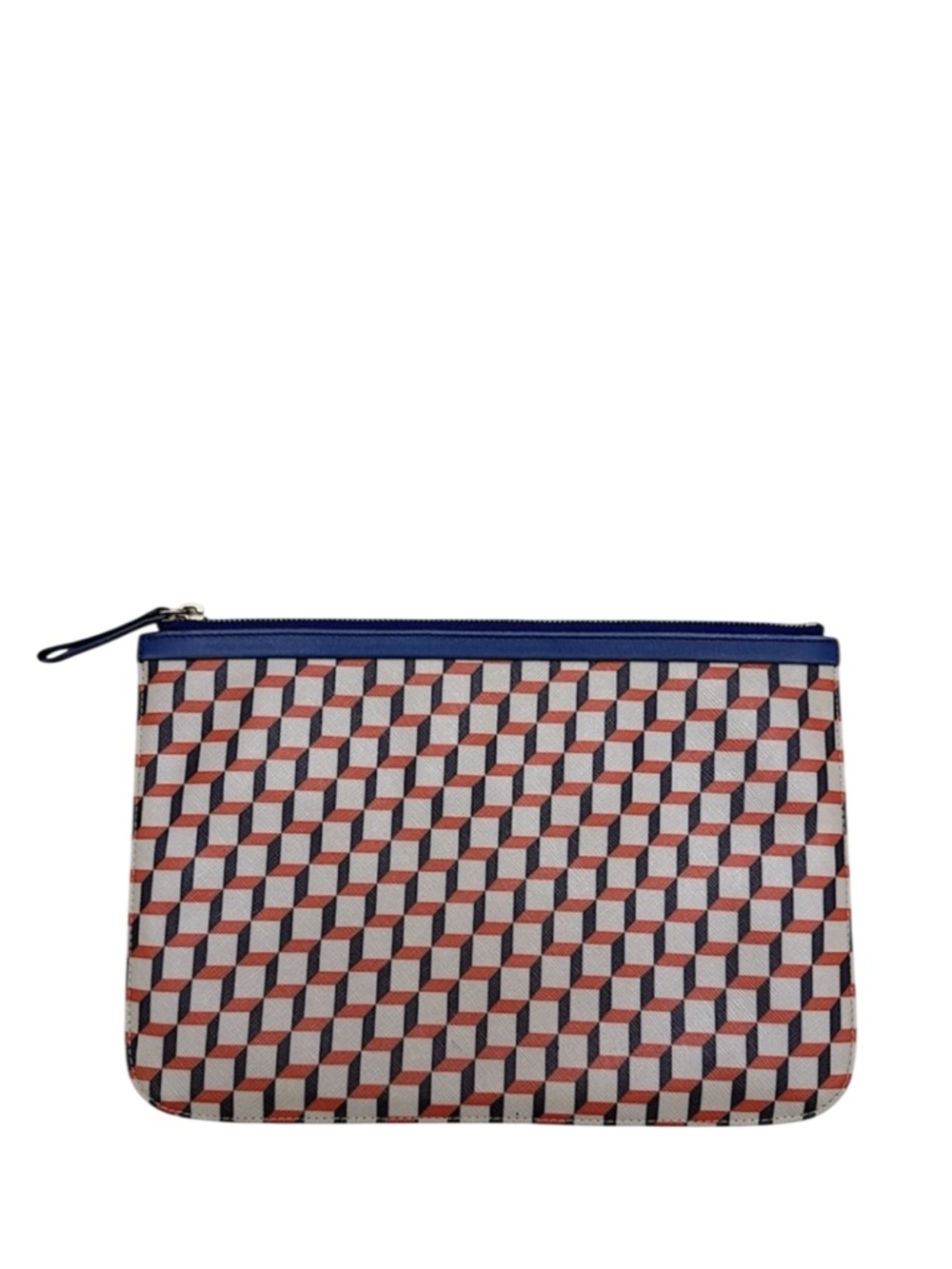 PIERRE HARDY - BLUE RED WHITE “3D CUBE” BAG POUCH